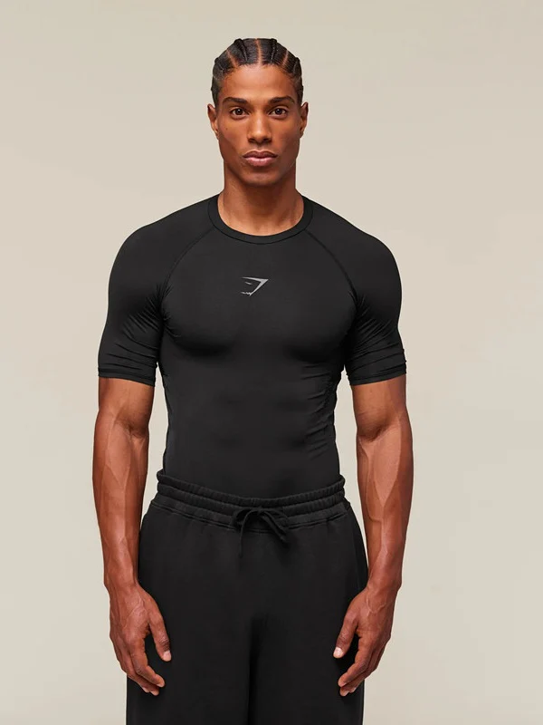GYMSHARK Sports Fitness Running Printed Tight T-shirts - Image 4
