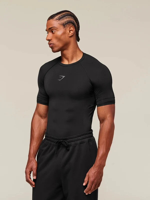 GYMSHARK Sports Fitness Running Printed Tight T-shirts - Image 5