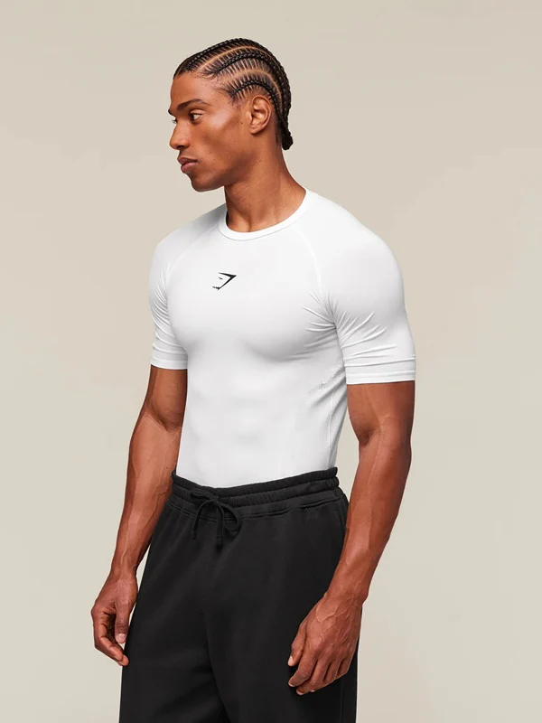 GYMSHARK Sports Fitness Running Printed Tight T-shirts - Image 7