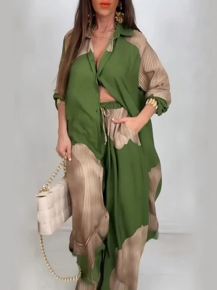 Painting 3D Printed Top And Pants, Casual Two-piece Set - Image 2
