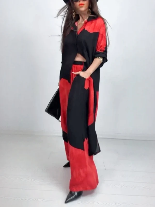 Painting 3D Printed Top And Pants, Casual Two-piece Set - Image 5