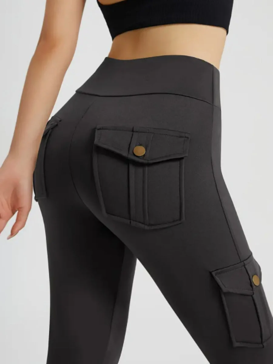 Pocket Elastic Tight-fitting Sexy Sports Pants, High-waisted And Quick-drying Pants - Image 4