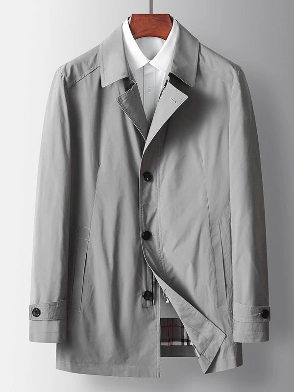 Business Wrinkle-Free Mid-Length Trench Coat - Image 2