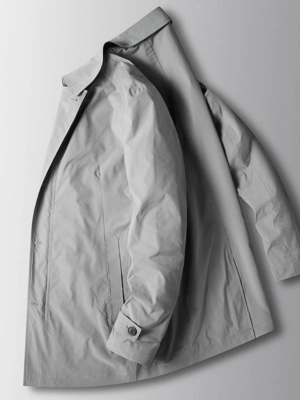 Business Wrinkle-Free Mid-Length Trench Coat - Image 4