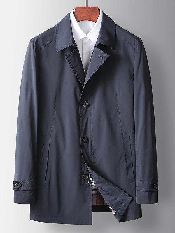Business Wrinkle-Free Mid-Length Trench Coat - Image 9