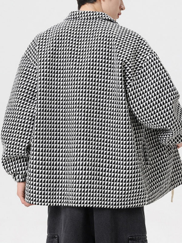 Color-Block Plaid Notch-Collar Jacket - Image 2