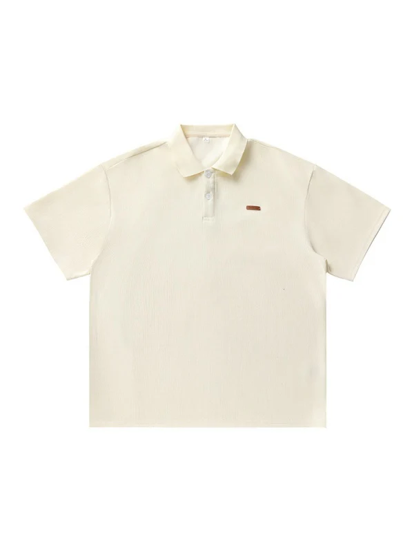 Vertical Strip Loose-fit Polo Shirt - Image 5