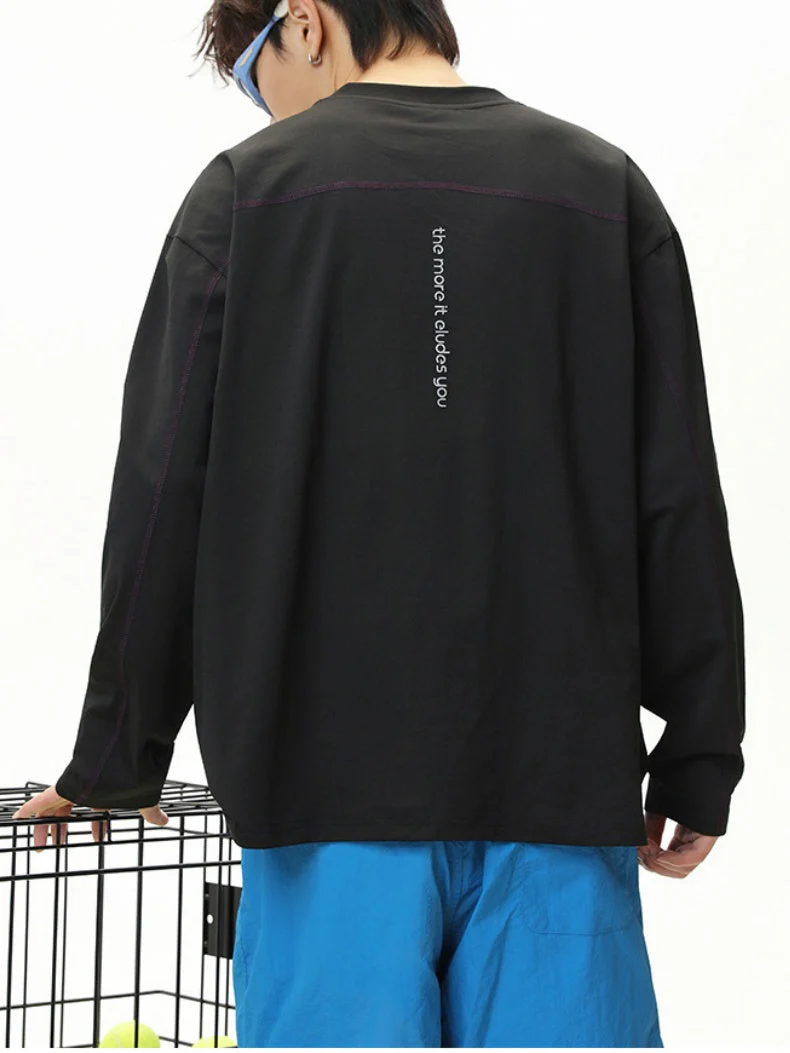 UV-Protection Color-Block Top-Stitched Long-Sleeve Tee - Image 8