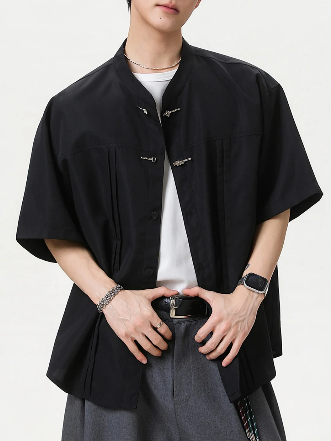 New Chinese Style Chinese Knot Tang Suit Shirts - Image 2