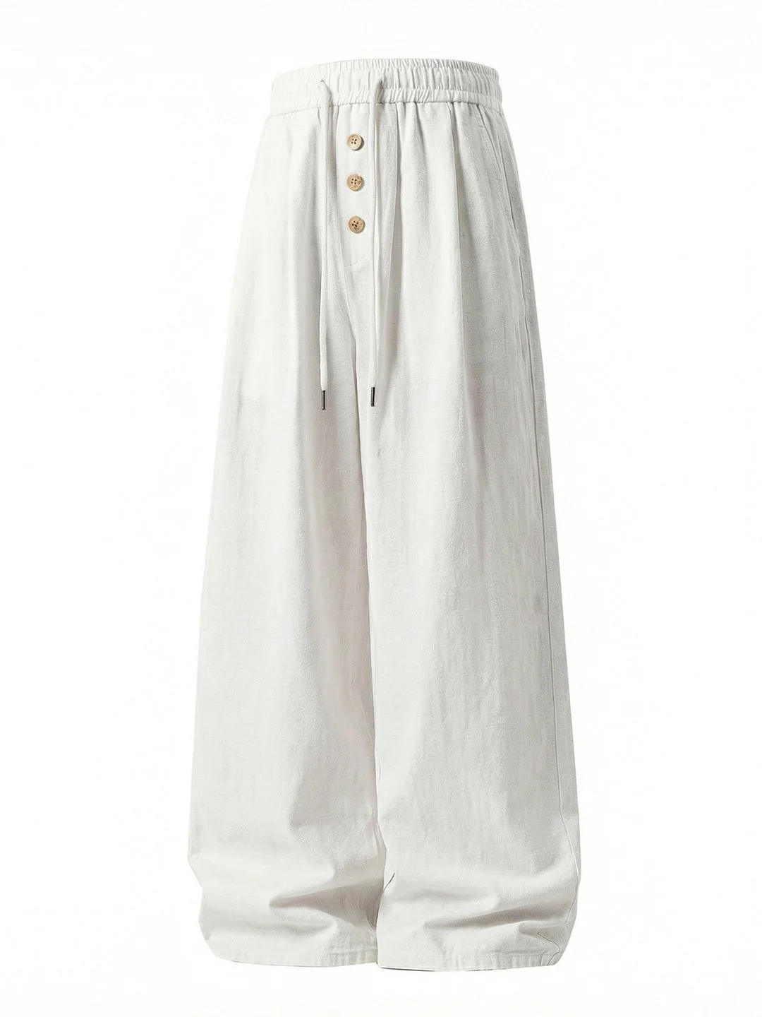 Imitation Cotton And Linen 3D Gathering Loose-fit Pants - Image 6