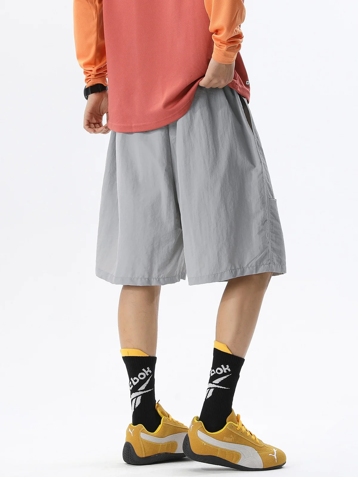 Embroidery Water-repellent Sports Breathable Color-blocked Five Points Shorts - Image 6