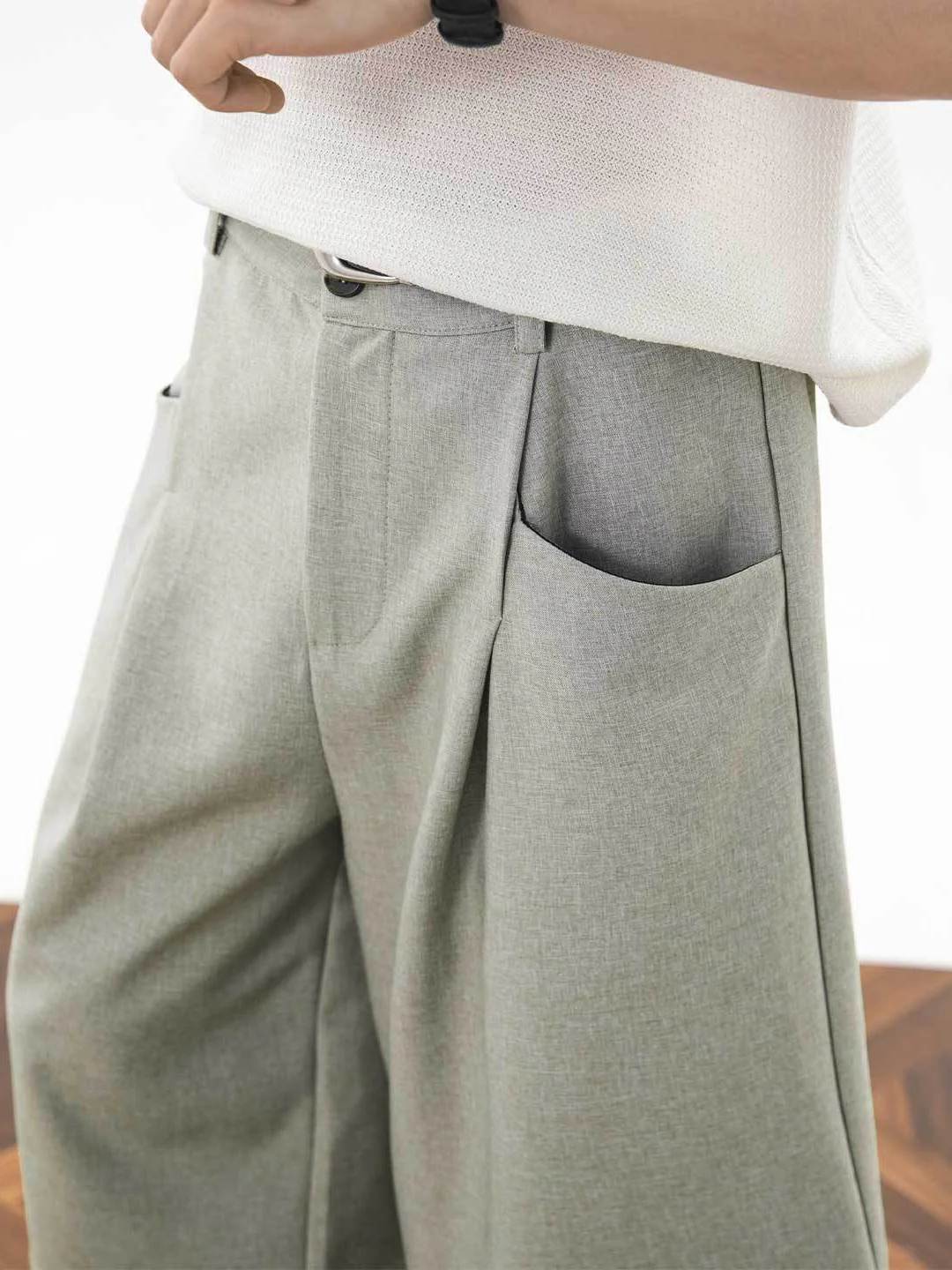 Imitation Linen Loose-fit 7 Points Dress Pants Shorts - Image 2