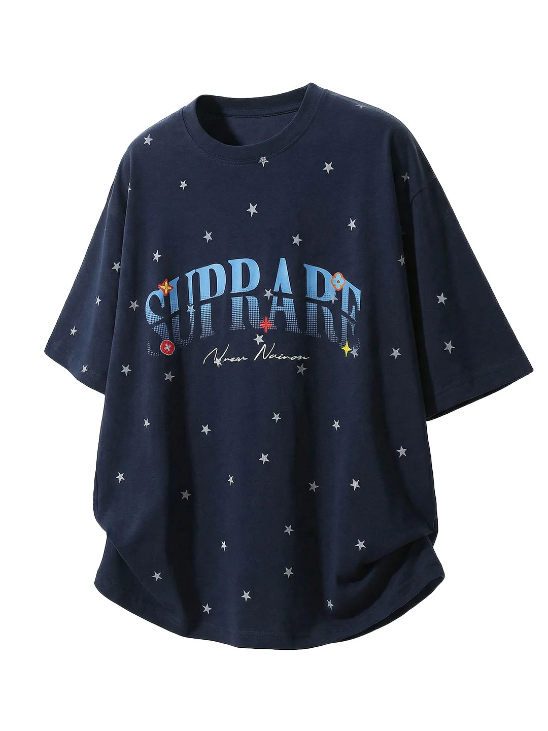 Full Stars Color-blocked Letter Printed T-shirts - Image 10