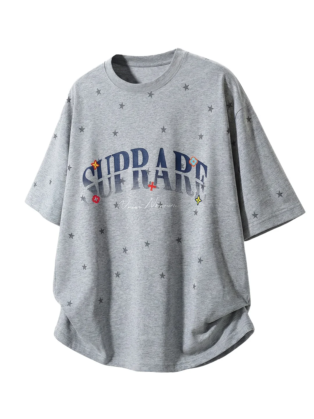 Full Stars Color-blocked Letter Printed T-shirts - Image 3