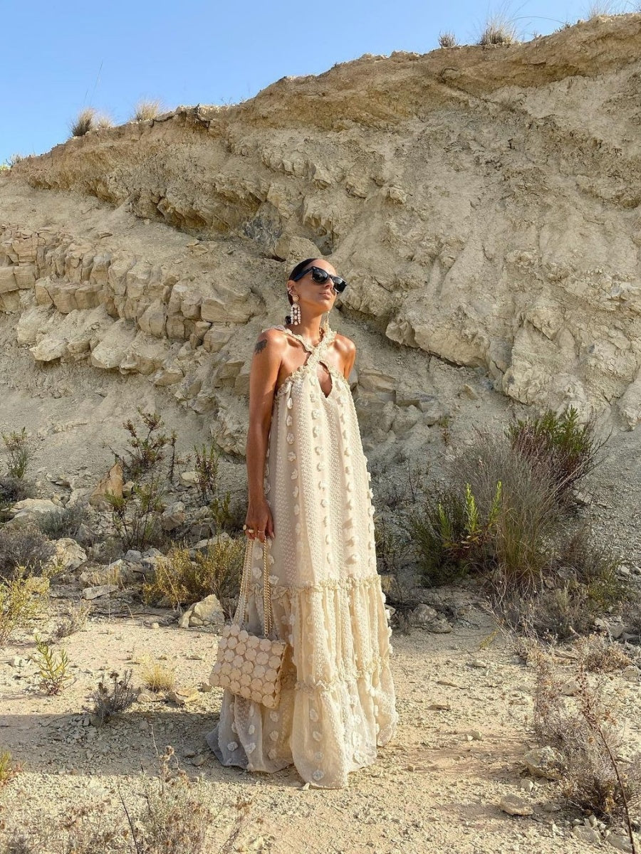 Halter 3D Crochet Lace Maxi Dresses - Image 10