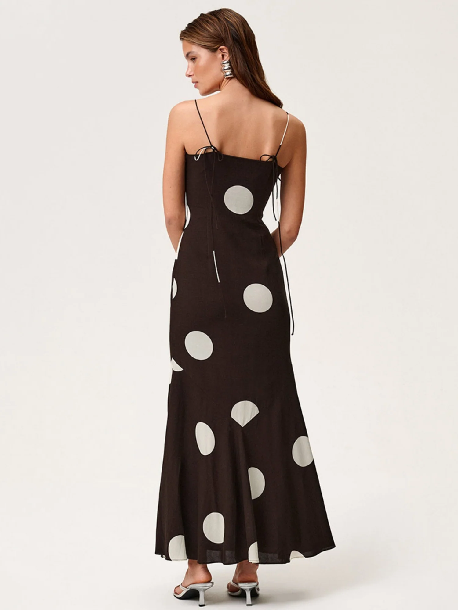 Polka Dots Camisoles Slim-fit Backless Maxi Dresses - Image 2