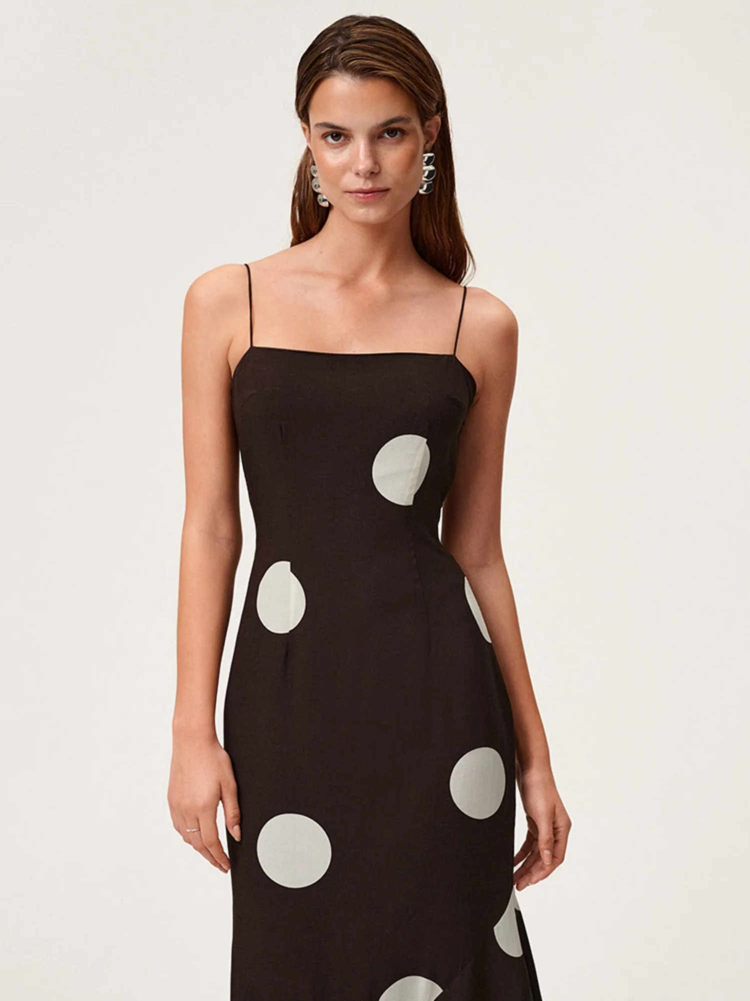 Polka Dots Camisoles Slim-fit Backless Maxi Dresses - Image 3