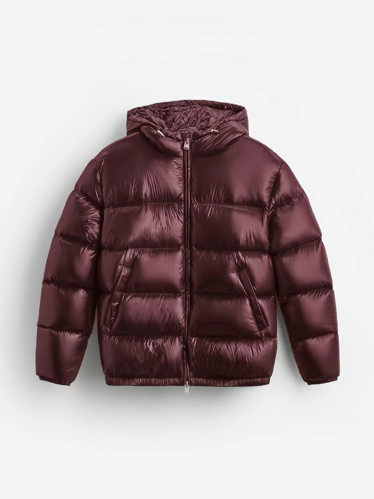 Thermal Hooded Solid-Color Sports Puffer Jacket - Image 8