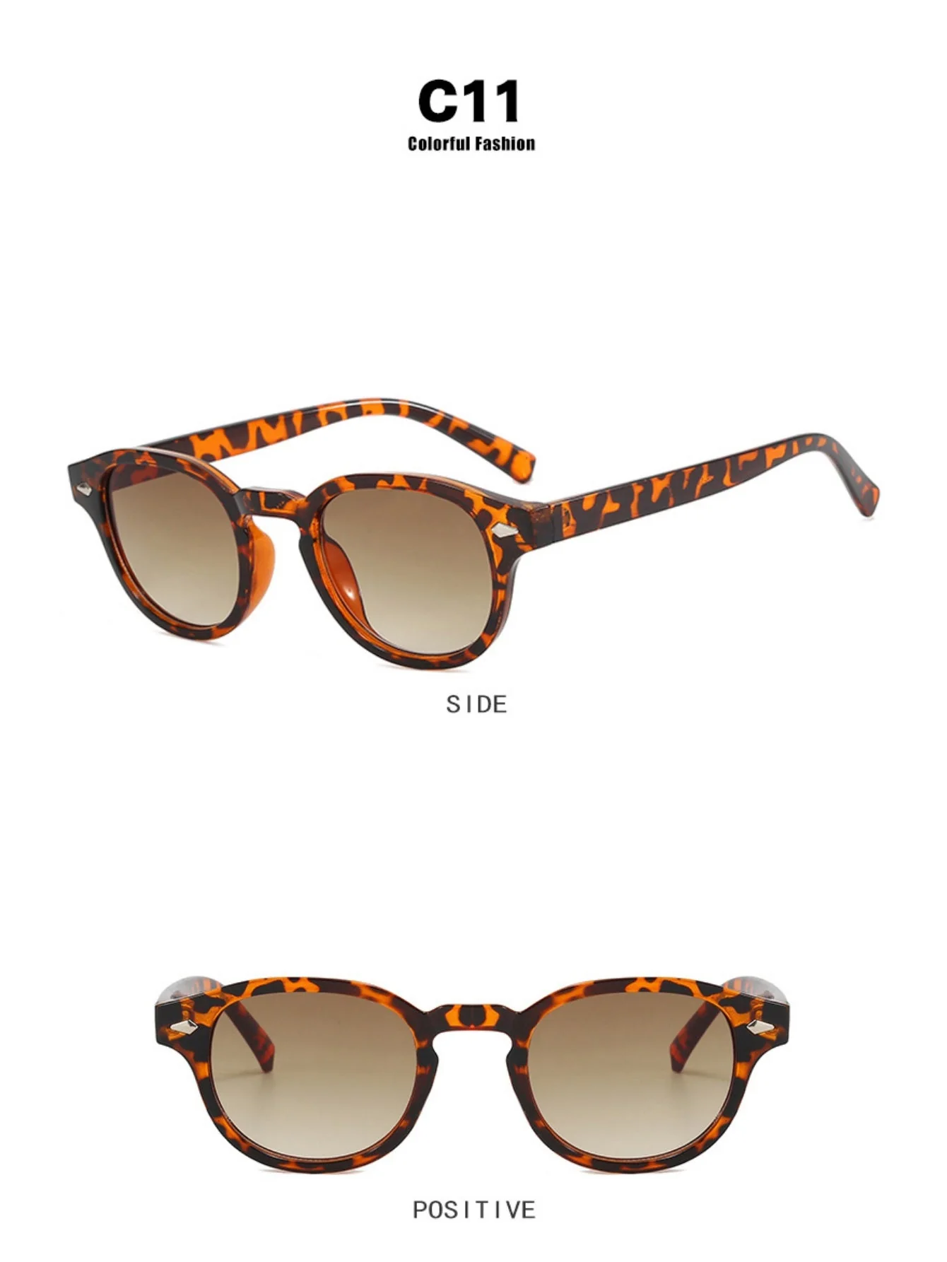 Riveted Arrow Small Frame Oval Sunglasses - Image 26
