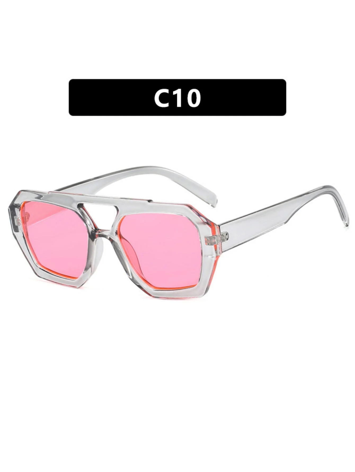 Double-bridge Irregular Leopard Print Sunglasses - Image 13