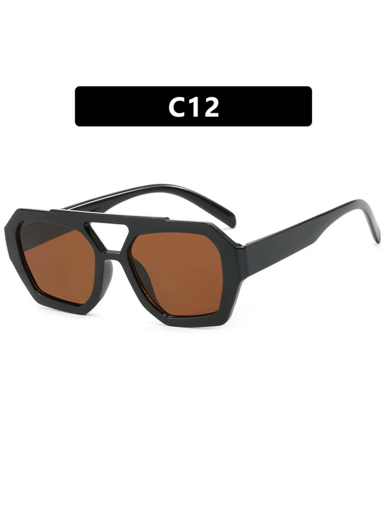 Double-bridge Irregular Leopard Print Sunglasses - Image 15