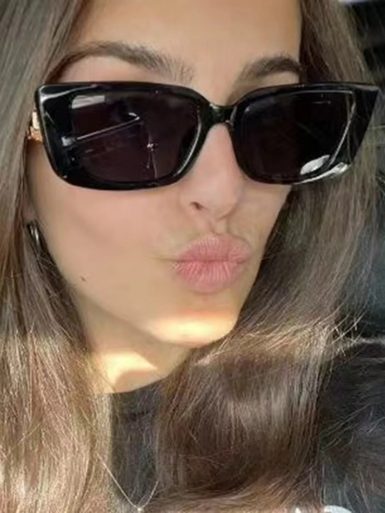 Narrow-framed Chain Temple Sunglasses