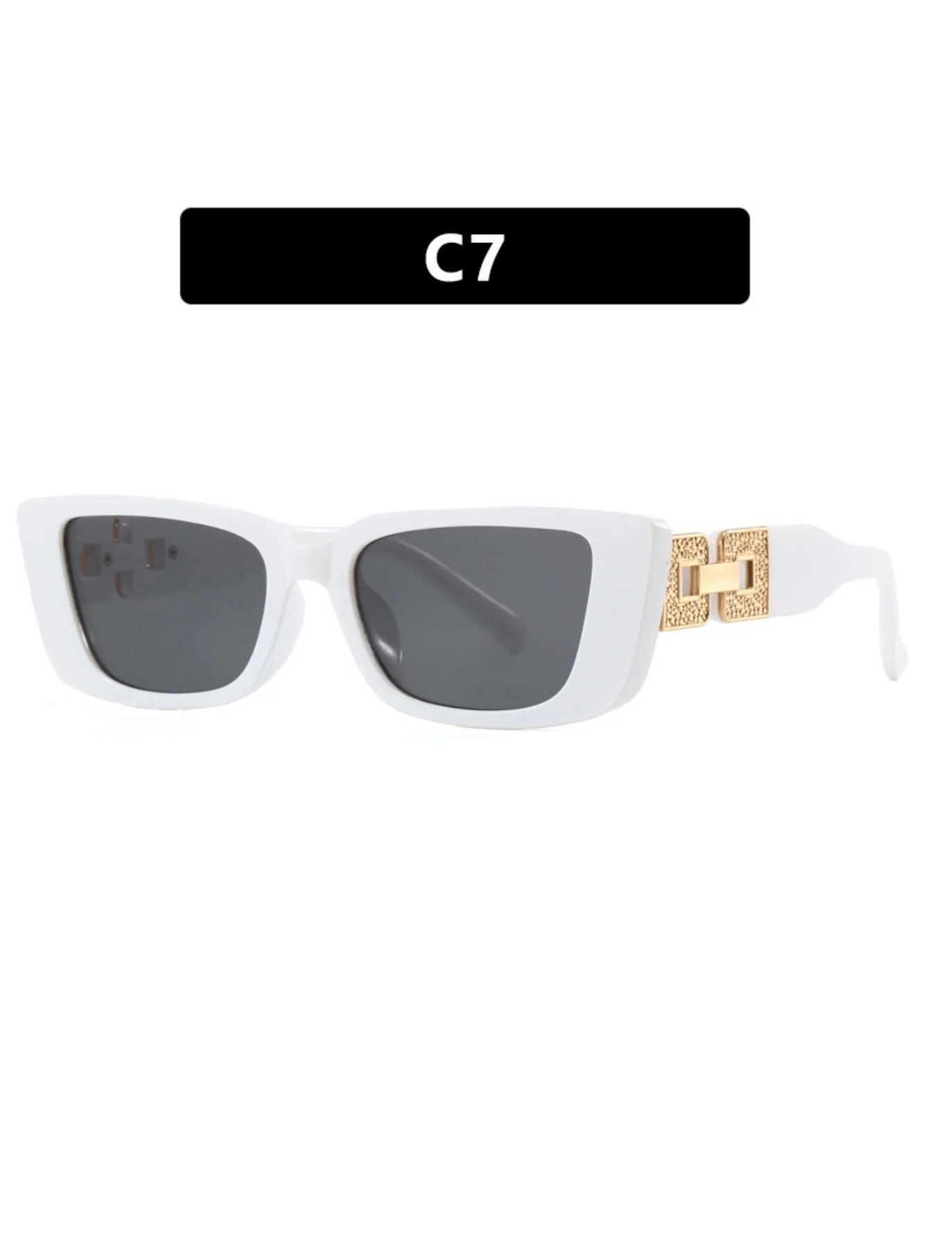 Narrow-framed Chain Temple Sunglasses - Image 11