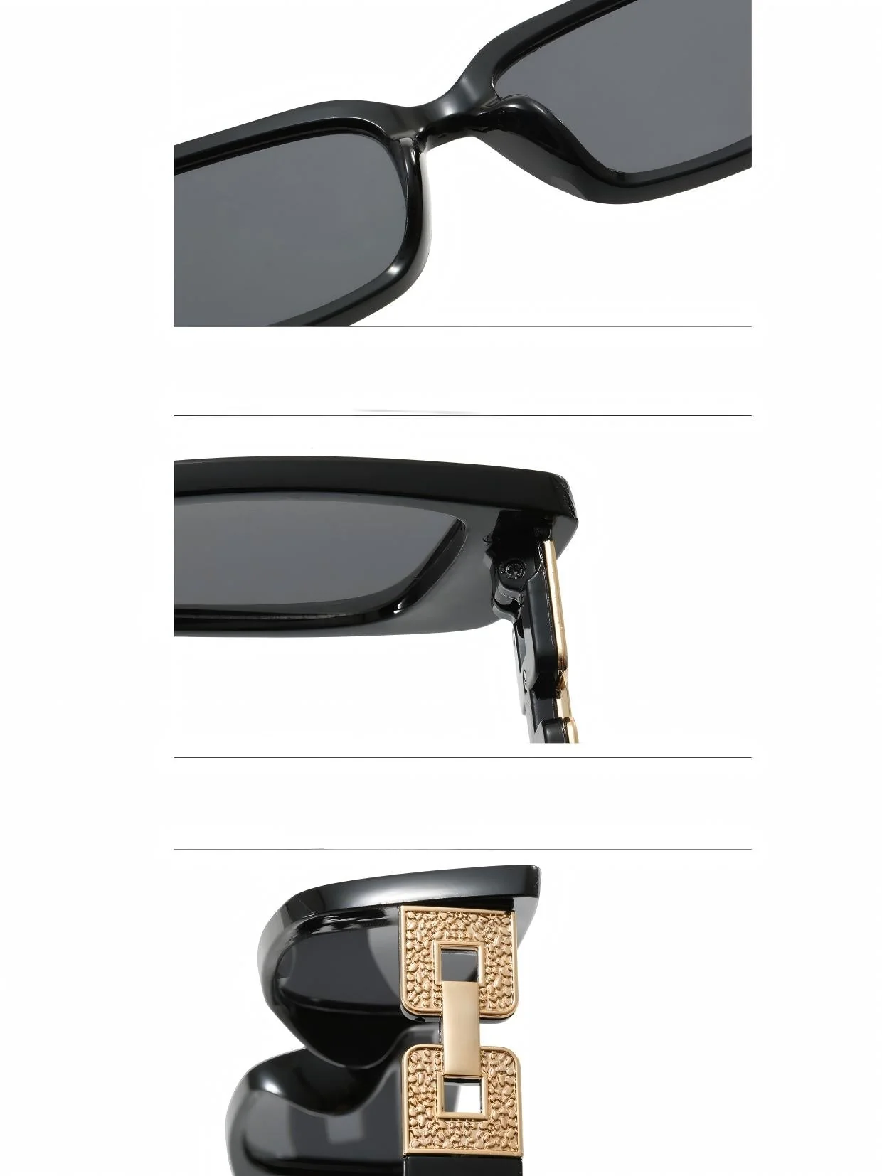 Narrow-framed Chain Temple Sunglasses - Image 12