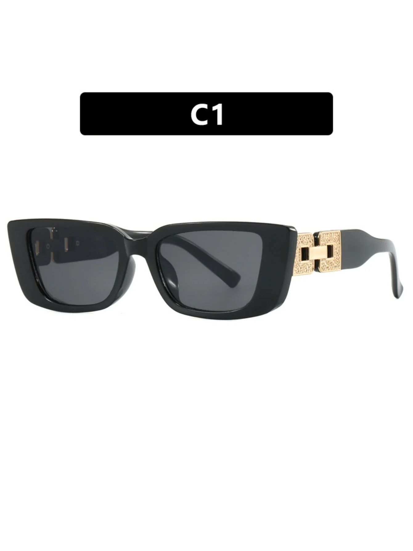 Narrow-framed Chain Temple Sunglasses - Image 5