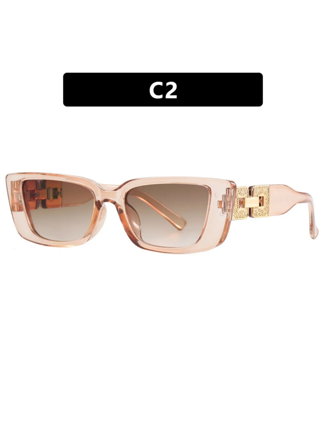 Narrow-framed Chain Temple Sunglasses - Image 6