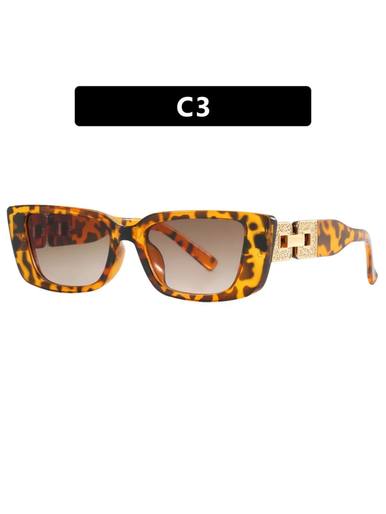 Narrow-framed Chain Temple Sunglasses - Image 7