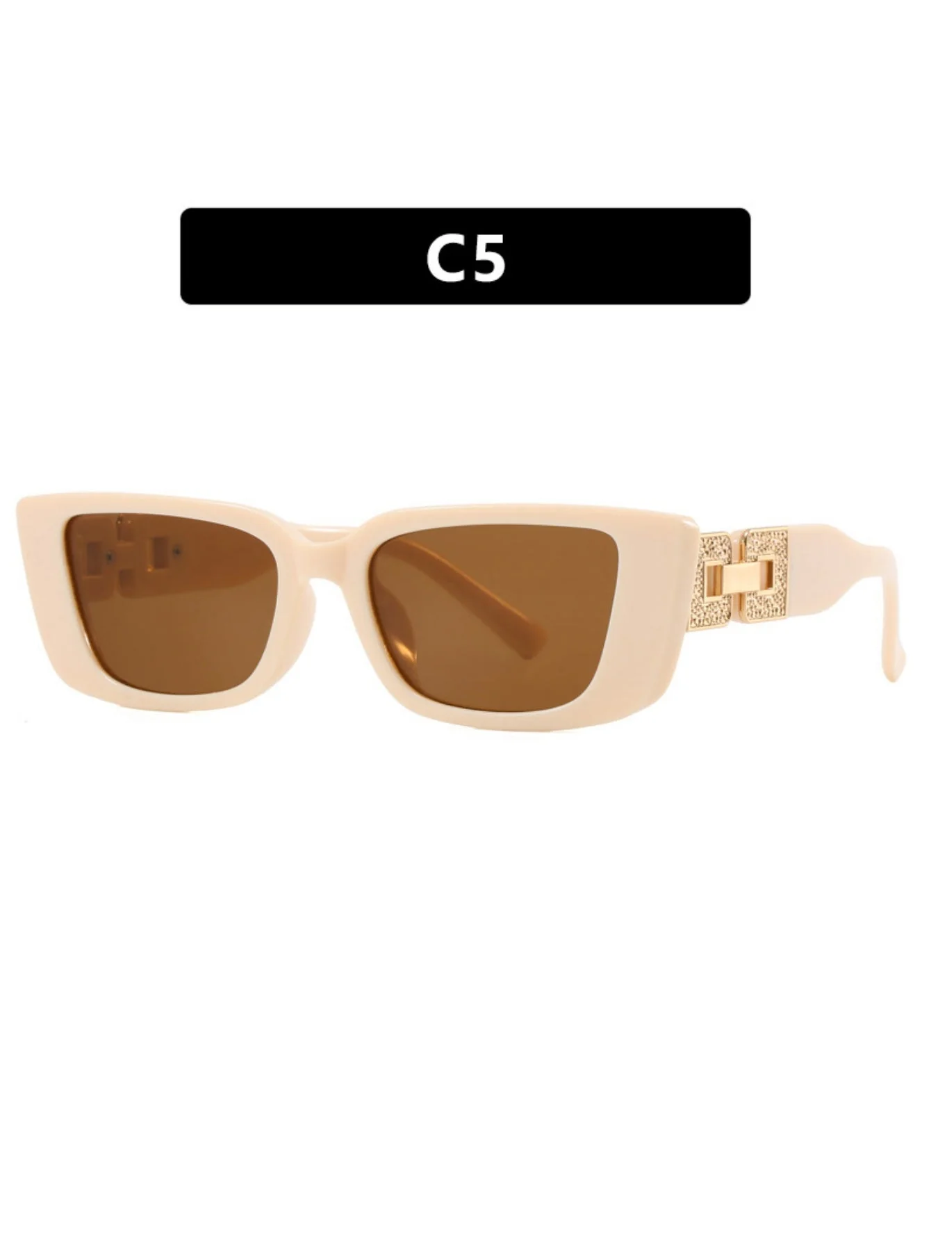 Narrow-framed Chain Temple Sunglasses - Image 9