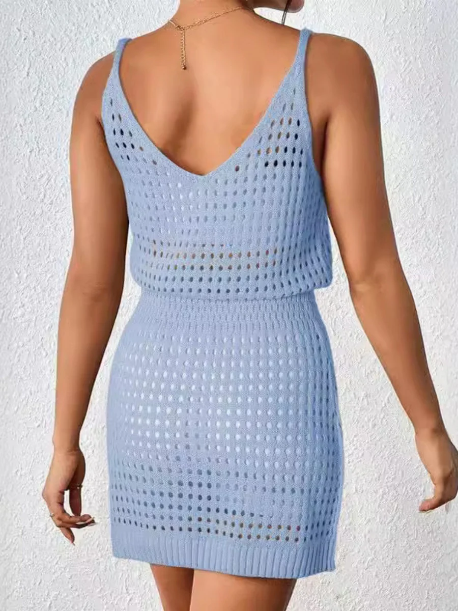 Hollow Waist Suspender Skirt Cover Ups - Image 7