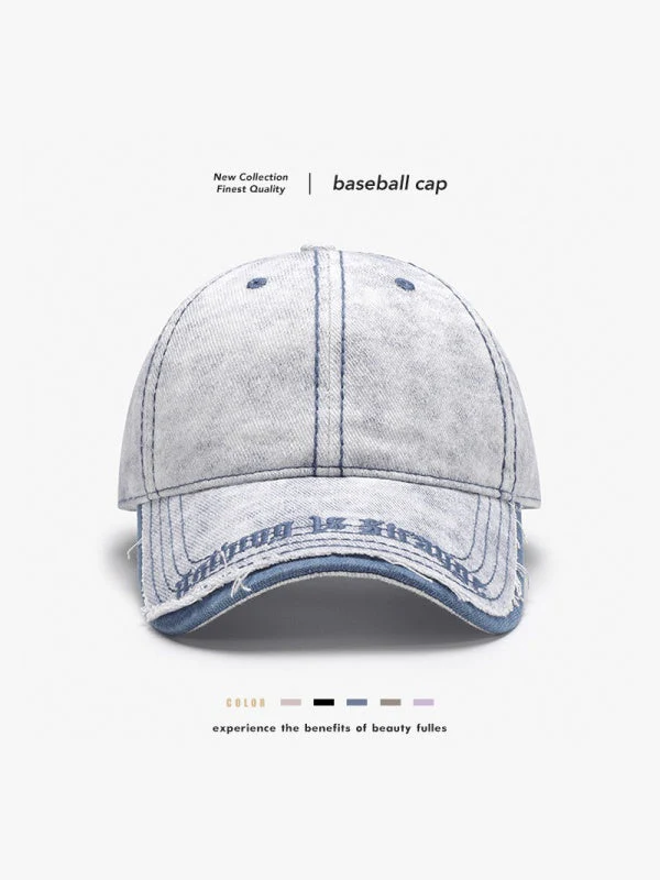 Letter Embroidery Color Blocking Soft Top Large Head Circumference Baseball Caps