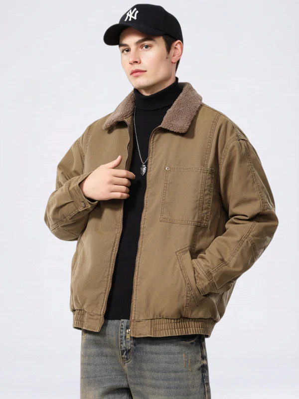 Loose-fit Extra-thick Sherpa-Lined Denim Jacket