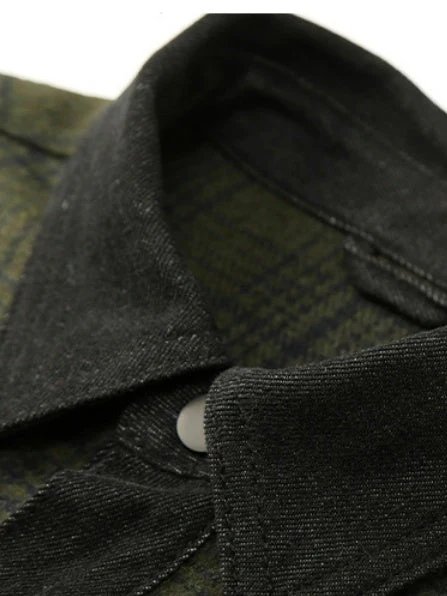 Plaid Loose-fit Wool Blend Shirts - Image 5