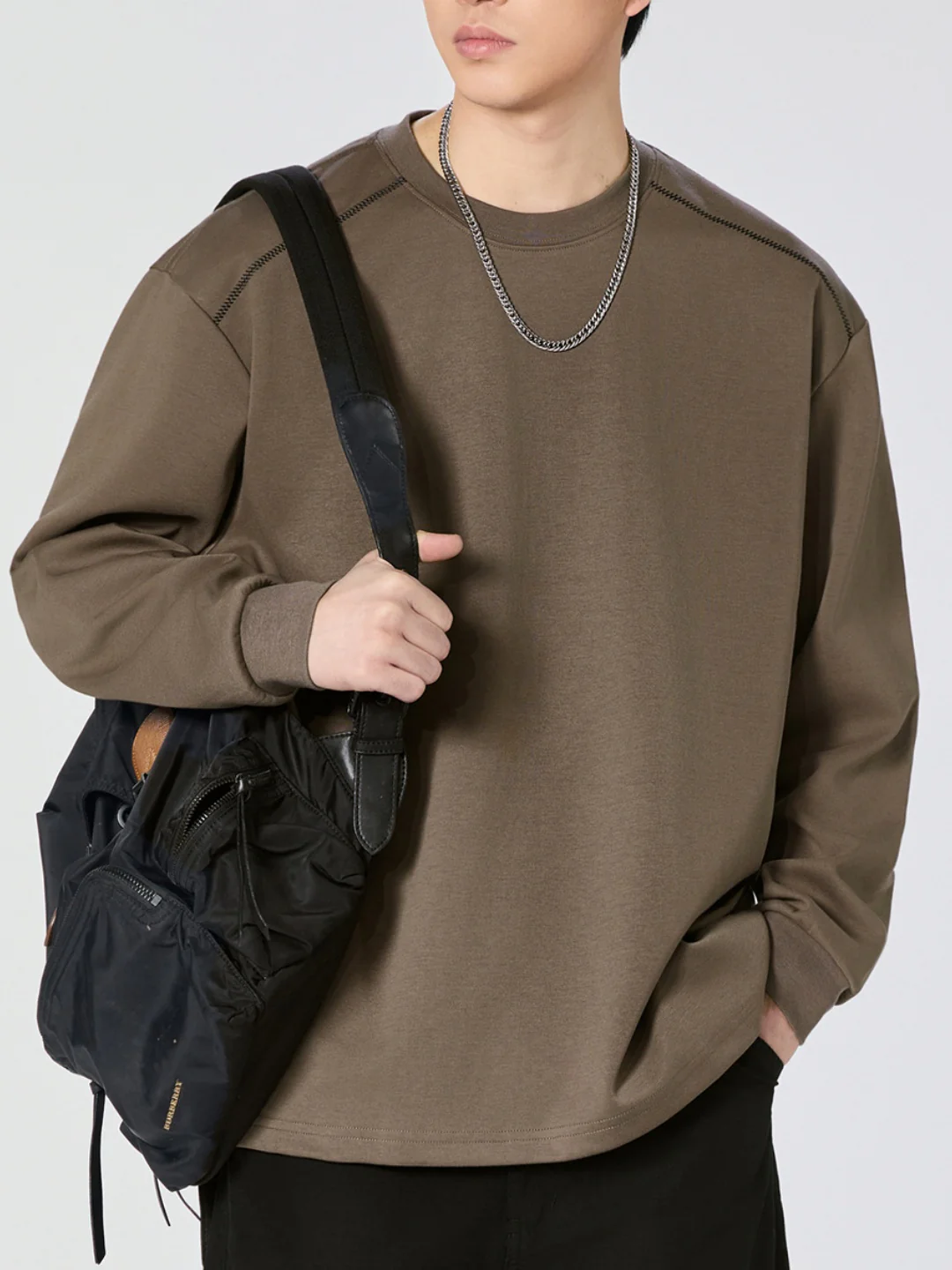 Crew Neck Loose-fit Sweatshirts&Hoodies - Image 4