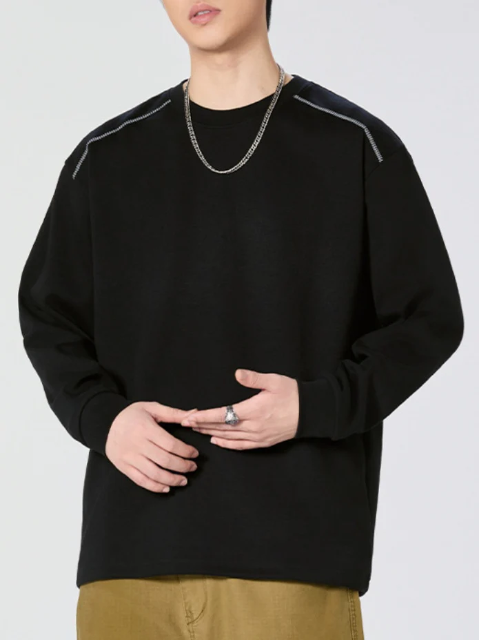 Crew Neck Loose-fit Sweatshirts&Hoodies - Image 9