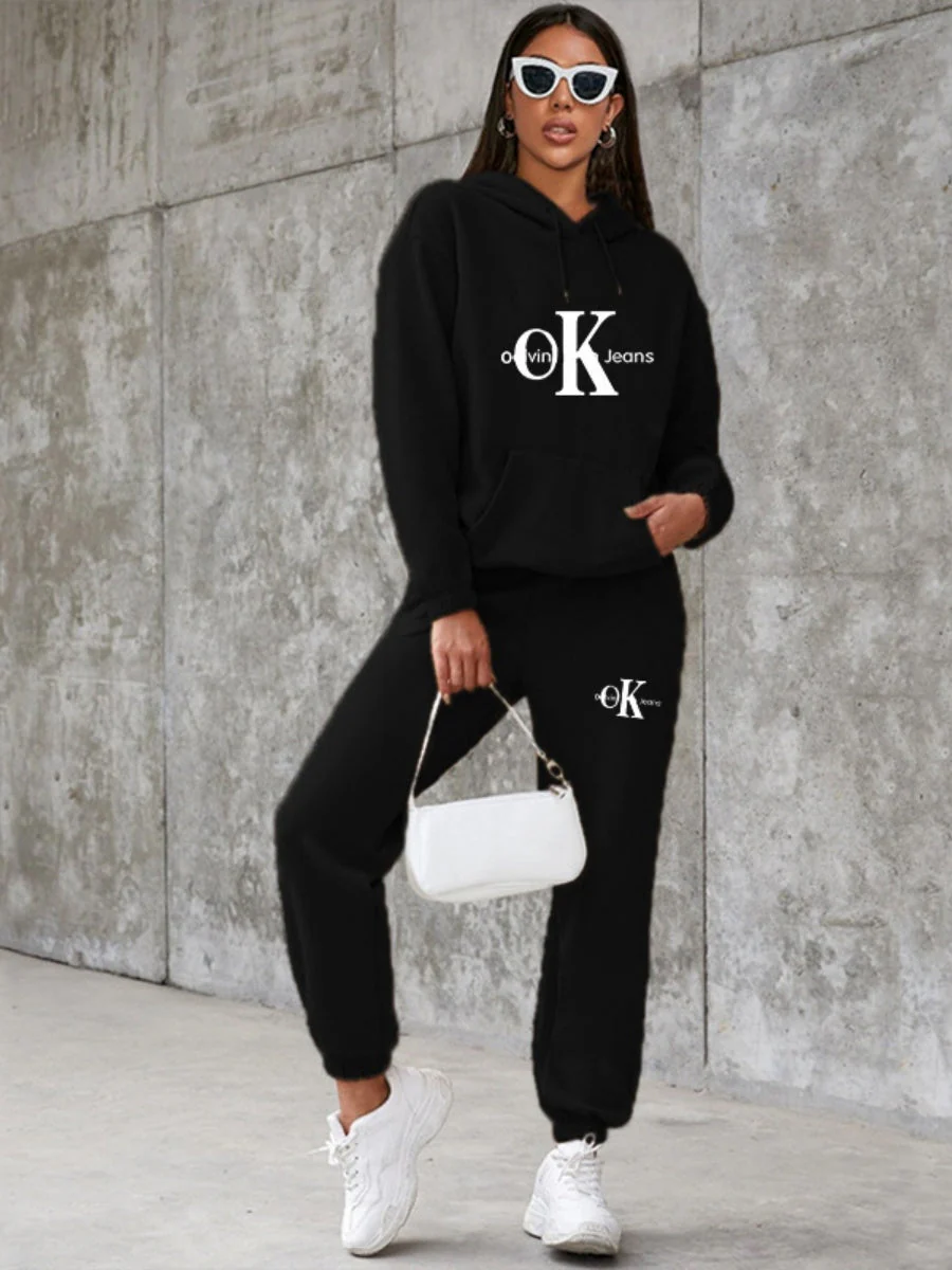 Sports Printed Hoodies Sweatpants 2-piece Sets - Image 3