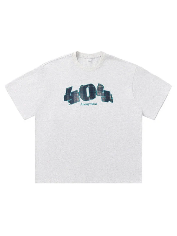 Number Plaid Printed Loose-fit T-shirts - Image 7