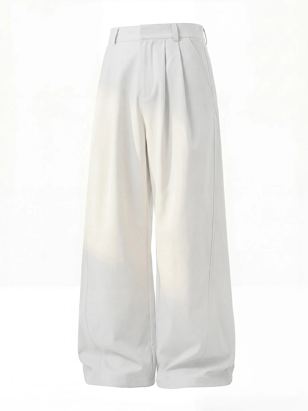 Segmentation Gathering Loose-fit Straight-fit Pants - Image 3
