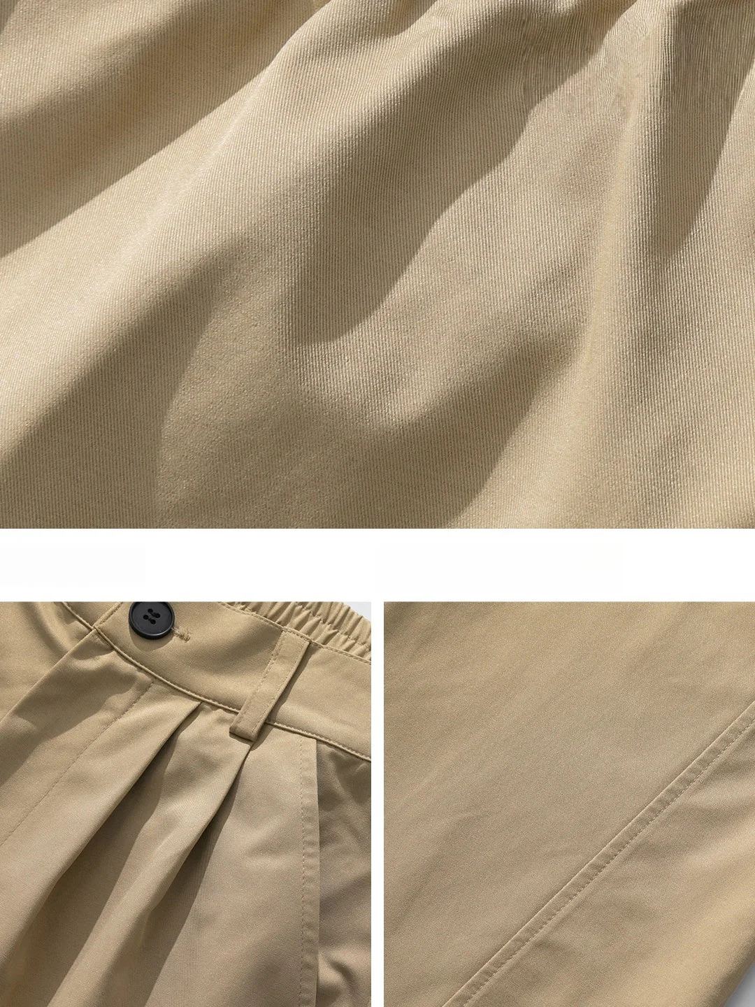 Segmentation Gathering Loose-fit Straight-fit Pants - Image 8