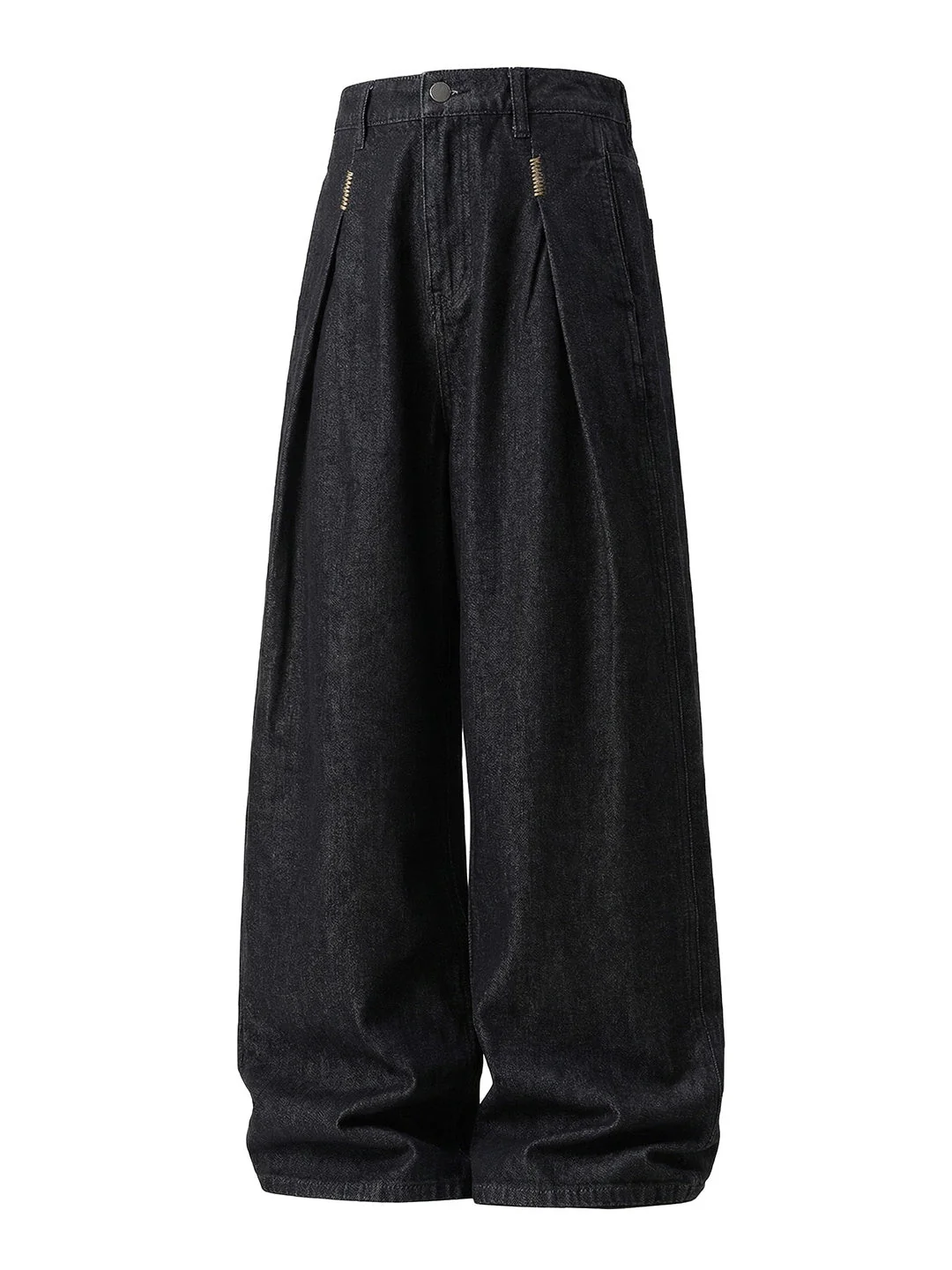 Retro Black Embroidery Straight-fit Loose-fit Jeans - Image 7