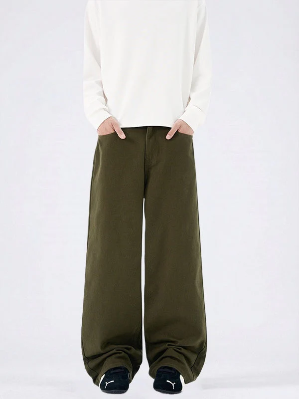 Vintage Simple Straight-fit Pants