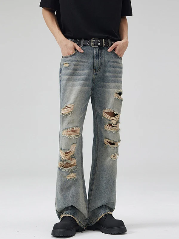 Hiphop Distressed Heavy Industry Hole Jeans - Image 2
