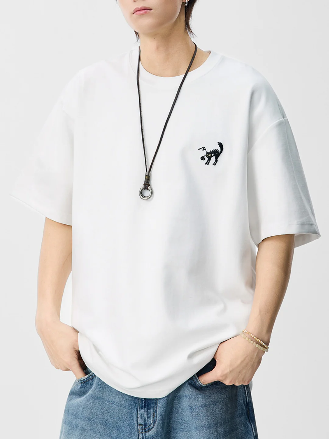 Embroidery Loose-fit T-shirts - Image 2