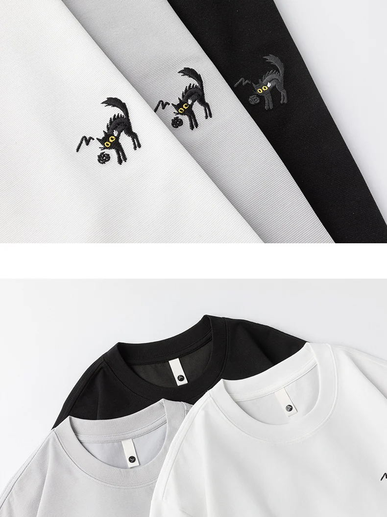 Embroidery Loose-fit T-shirts - Image 8