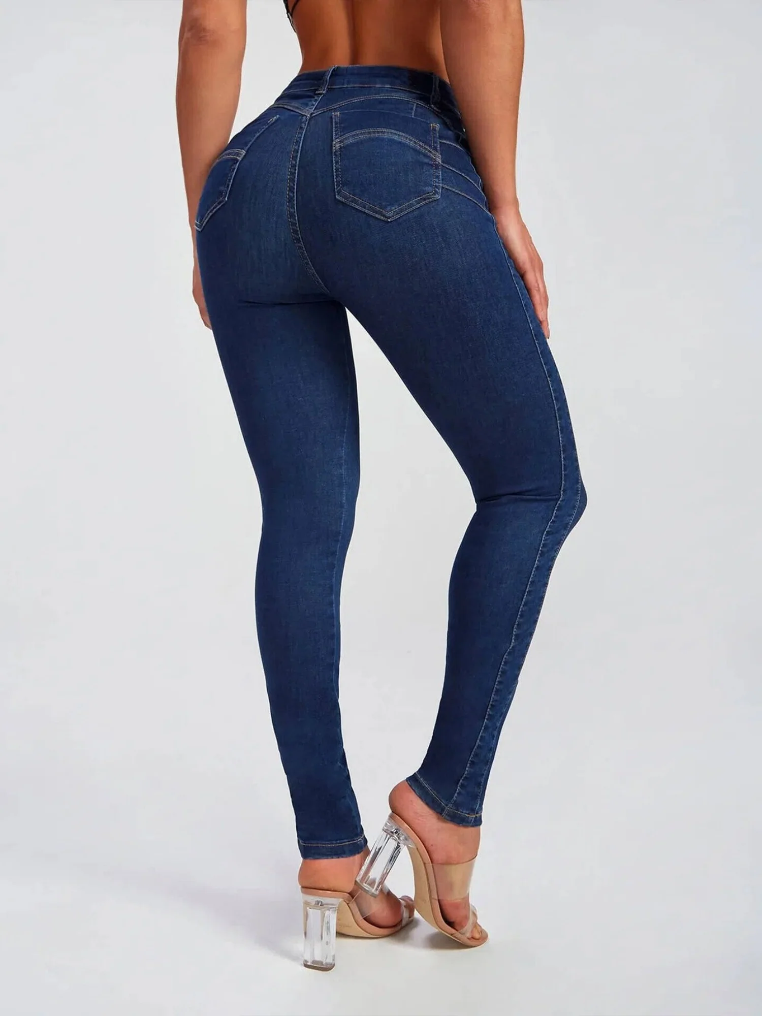 Zipper Stretch High-waisted Hip-hugging Pencil Pants Jeans - Image 5