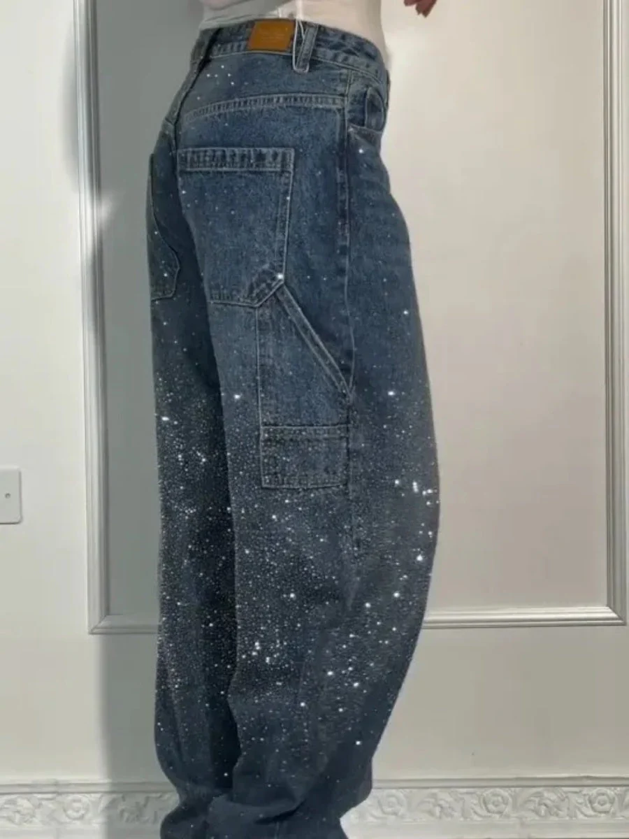 Starry Sky Rhinestones Type Jeans - Image 4