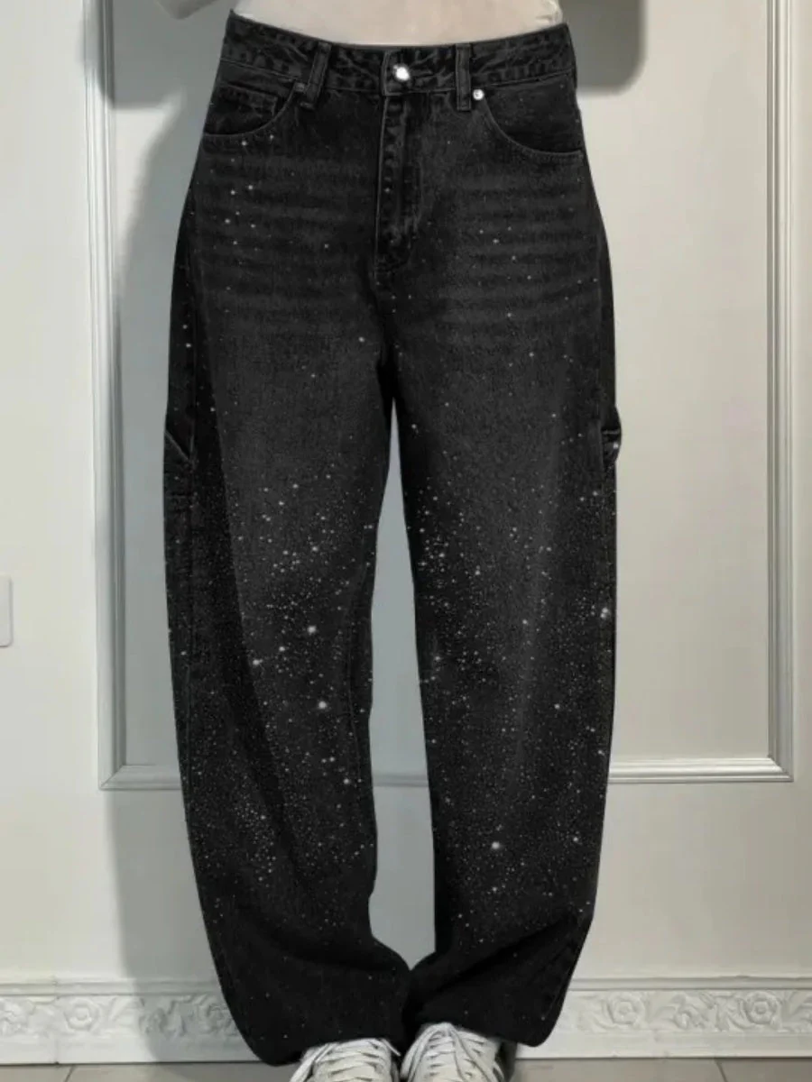 Starry Sky Rhinestones Type Jeans - Image 5